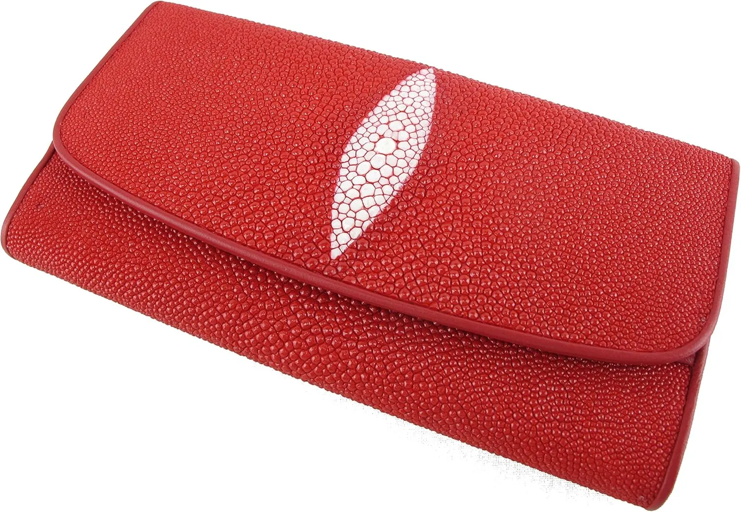 Genuine Stingray Skin Leather Women's Trifold Clutch Wallet Purse
