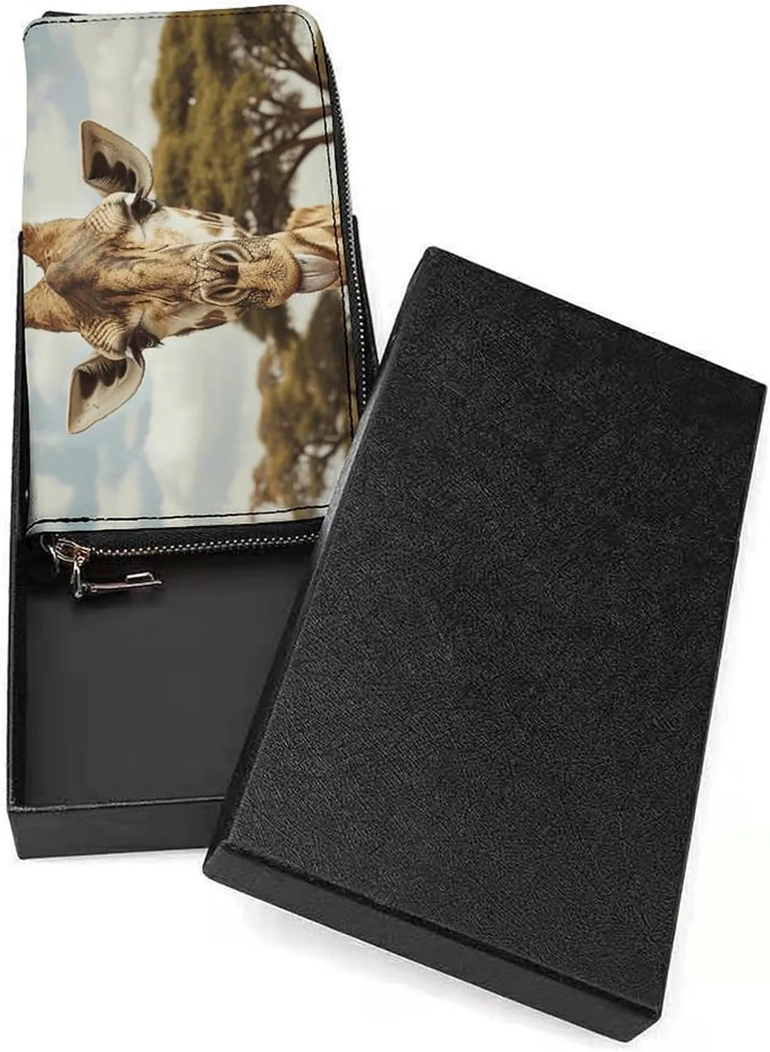 Giraffe Sticks Out Tongue Wristlet Long Wallet Womens Purse Zip Clutch Large Capacity Leather Purse Credit Coin Purse