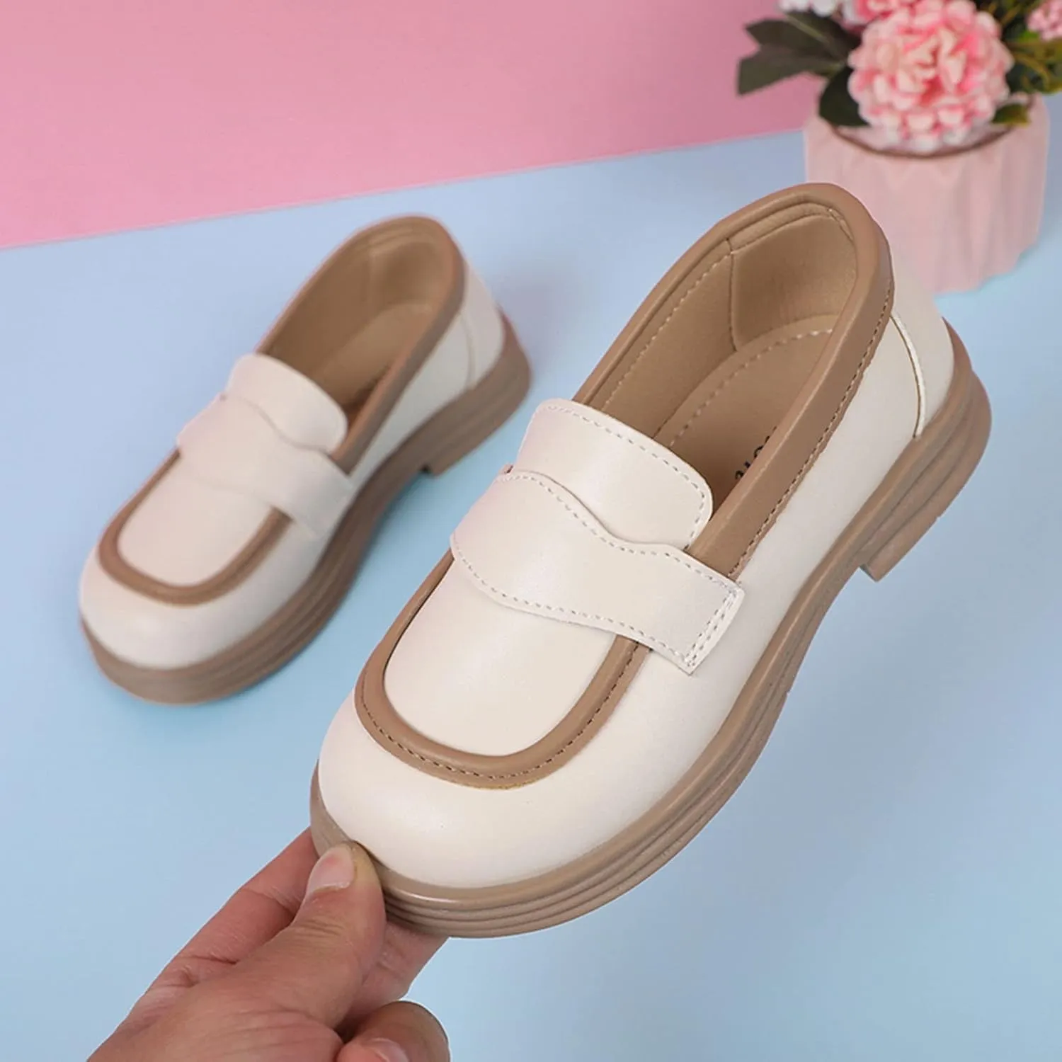 Girls Dress Shoes Toddler Girls Mary Jane Flats for School Party Wedding Shoes Kids Uniform Platform Shoes