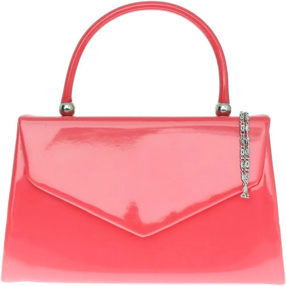 Girly HandBags Patent Clutch Bag Handbag Small Hard Case Ladies