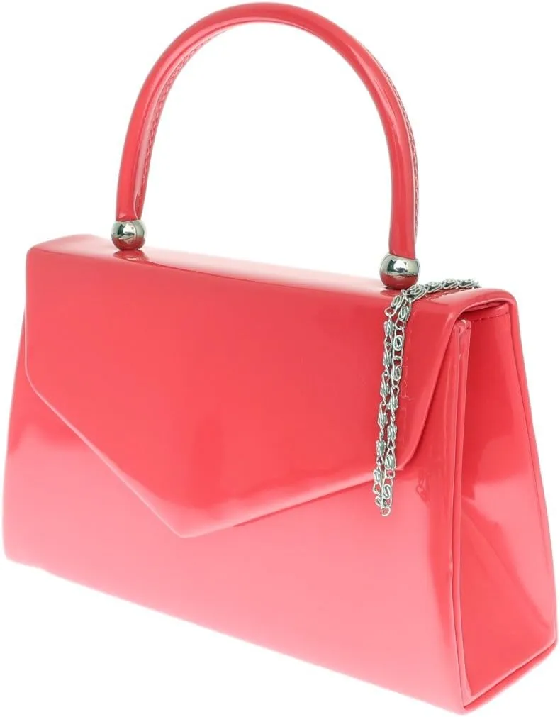 Girly HandBags Patent Clutch Bag Handbag Small Hard Case Ladies