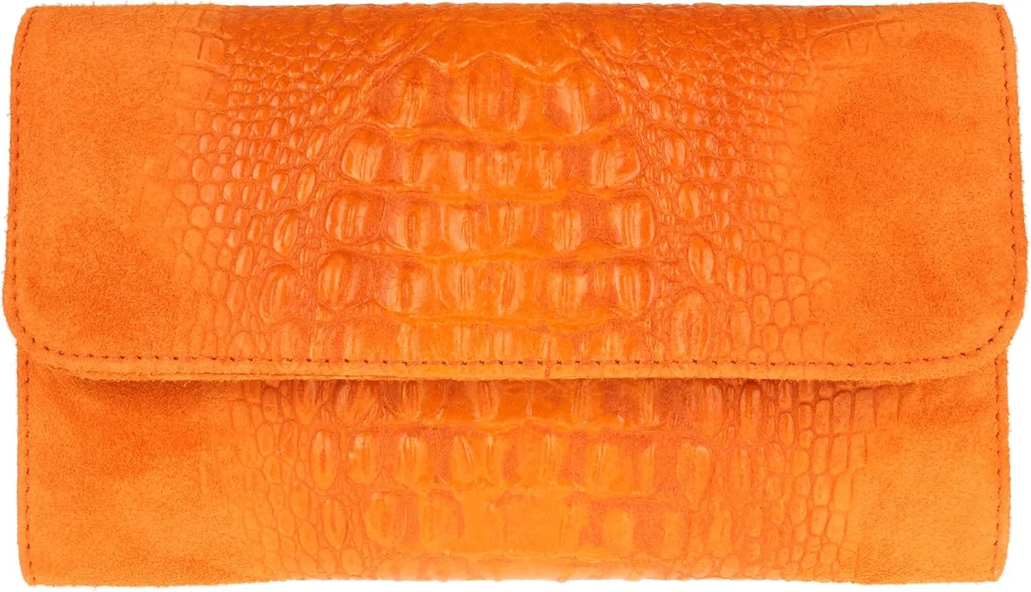 Girly HandBags Womens Crocodile Suede Clutch Bag