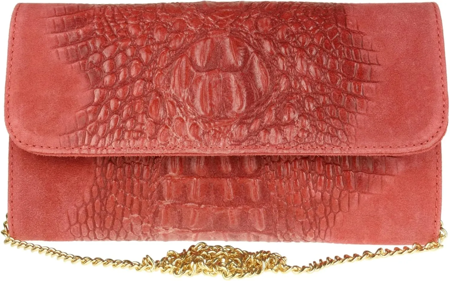 Girly HandBags Womens Crocodile Suede Clutch Bag