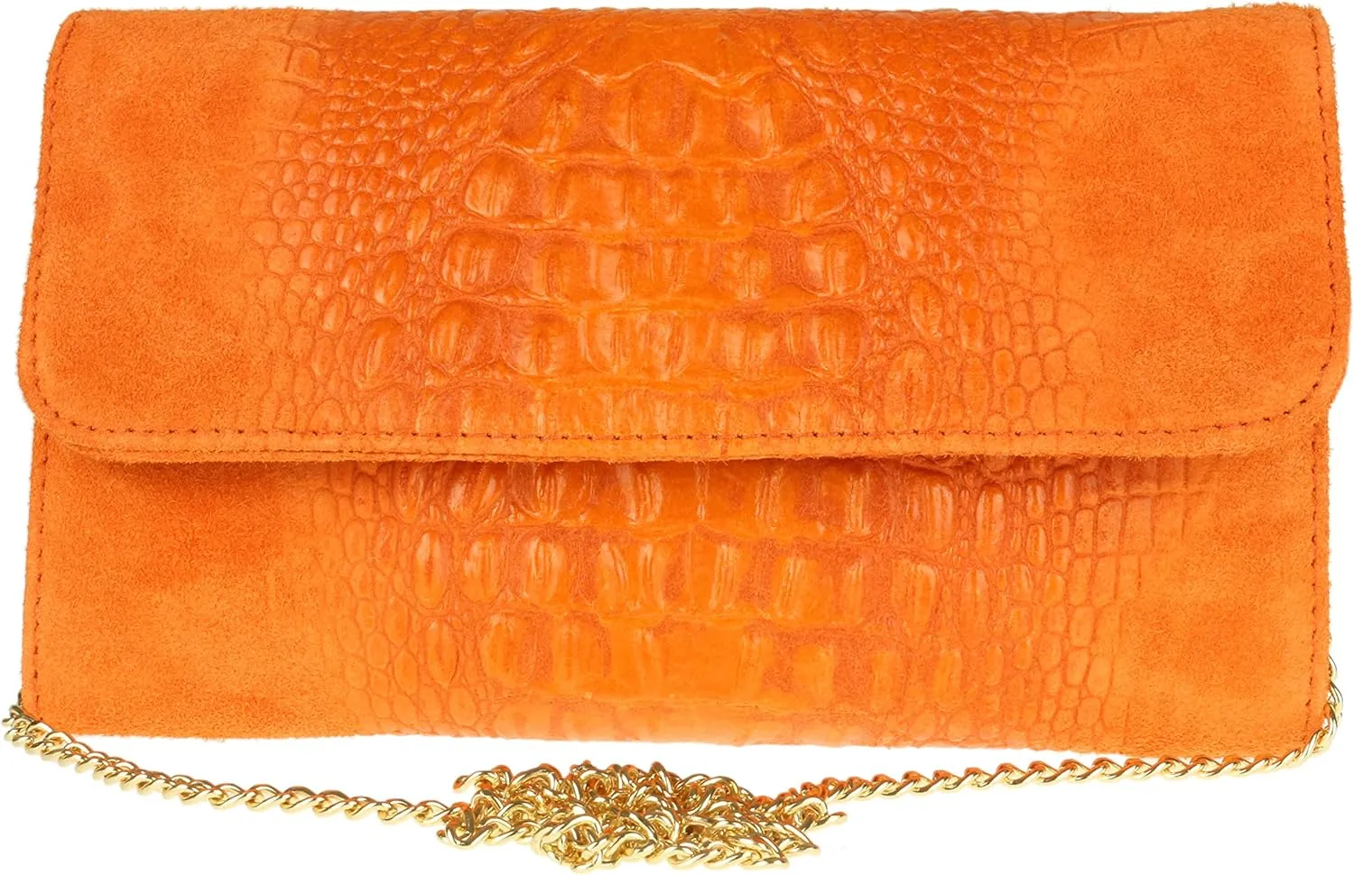 Girly HandBags Womens Crocodile Suede Clutch Bag