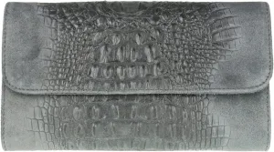 Girly HandBags Womens Crocodile Suede Clutch Bag