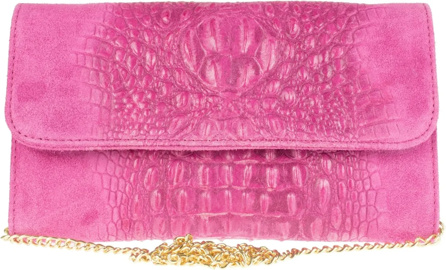 Girly HandBags Womens Crocodile Suede Clutch Bag