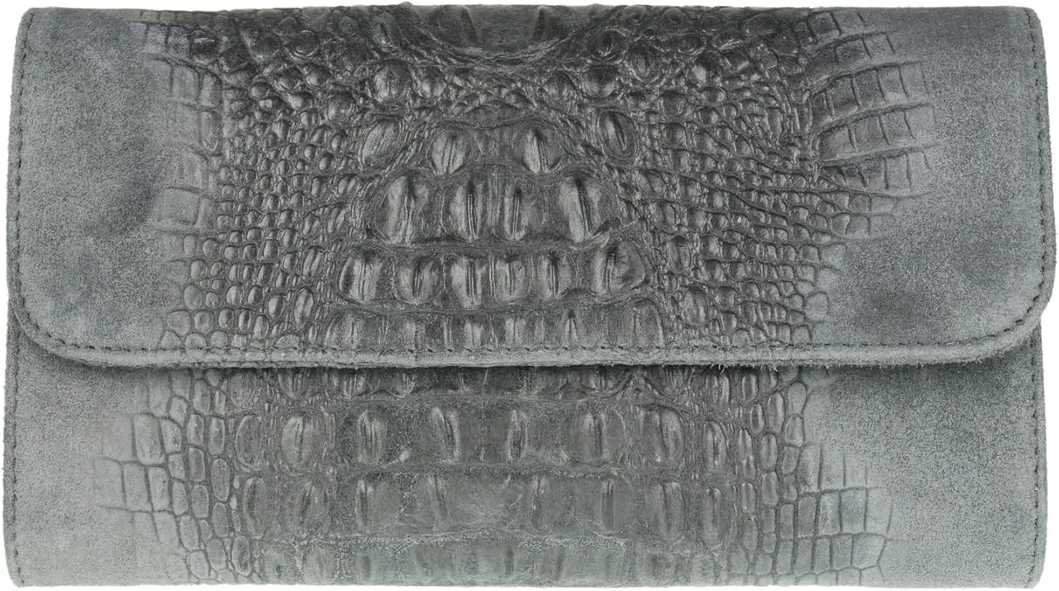 Girly HandBags Womens Crocodile Suede Clutch Bag