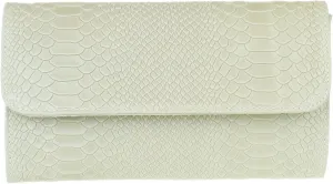 Girly HandBags Womens Italian Leather Snake Print Suede Clutch Bag