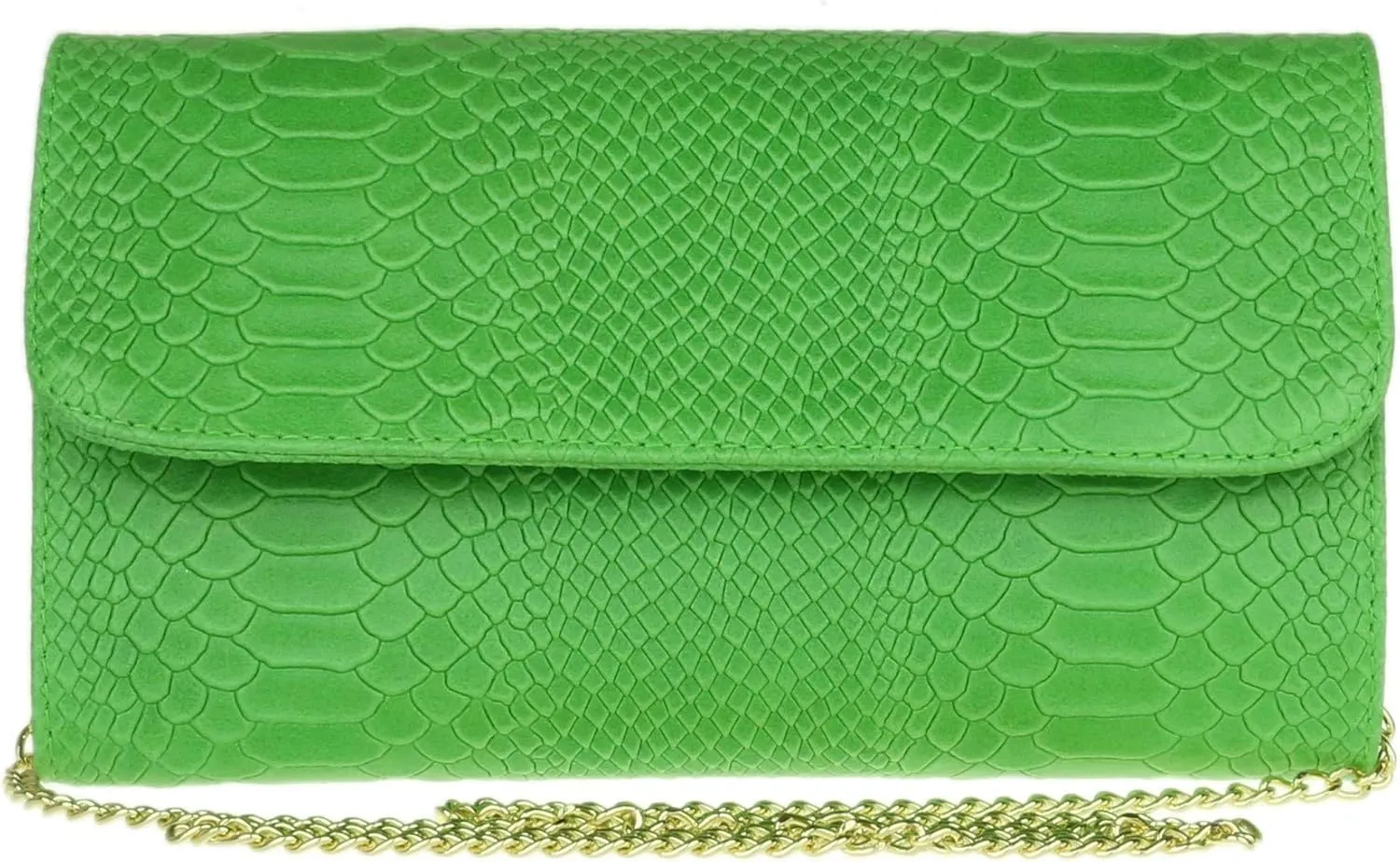 Girly HandBags Womens Italian Leather Snake Print Suede Clutch Bag