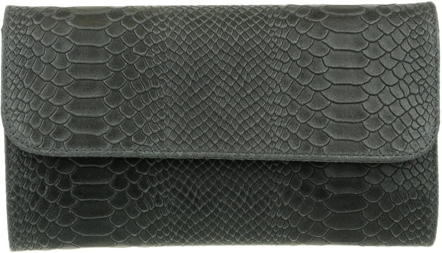 Girly HandBags Womens Italian Leather Snake Print Suede Clutch Bag