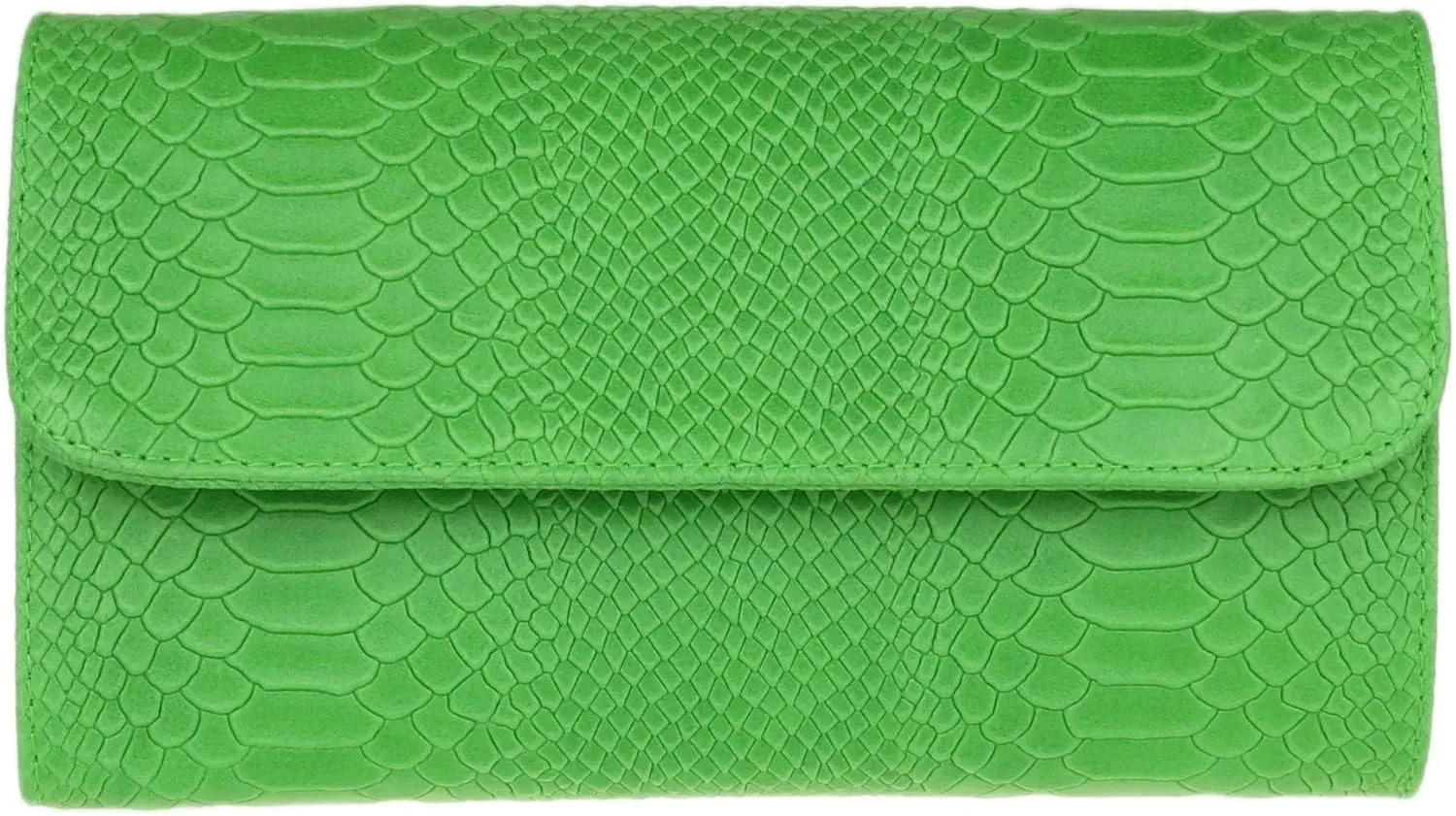 Girly HandBags Womens Italian Leather Snake Print Suede Clutch Bag