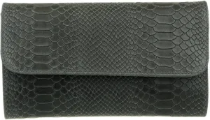 Girly HandBags Womens Italian Leather Snake Print Suede Clutch Bag