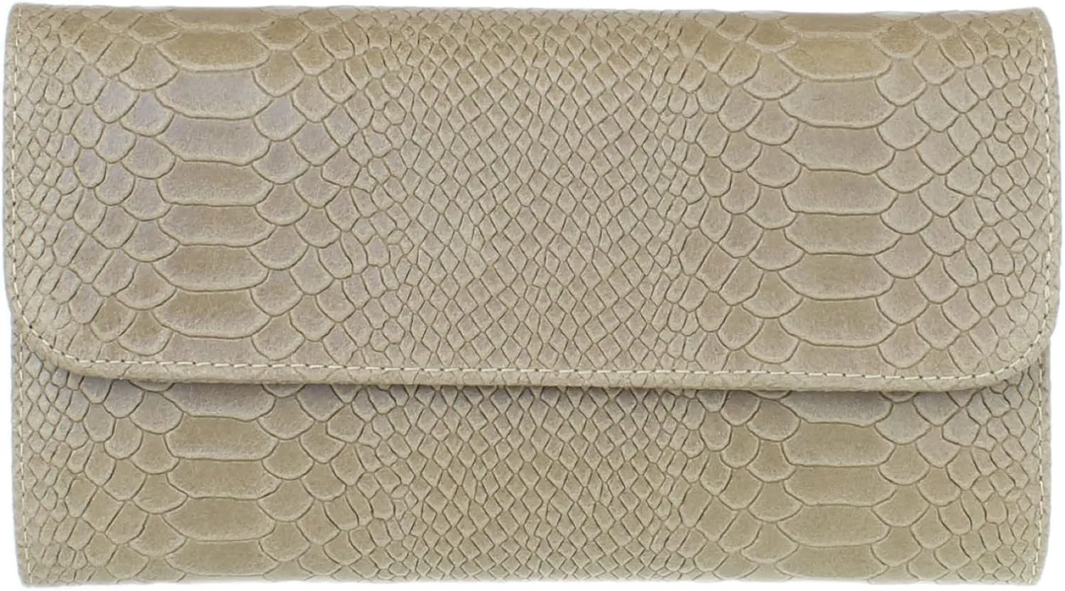 Girly HandBags Womens Italian Leather Snake Print Suede Clutch Bag