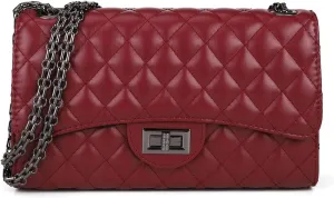 Gladdon Quilted Crossbody Purse for Women Trendy Ladies Shoulder Bag with Chain Designer Purses