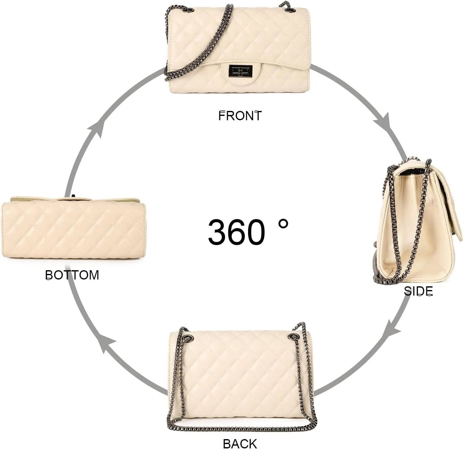 Gladdon Quilted Crossbody Purse for Women Trendy Ladies Shoulder Bag with Chain Designer Purses