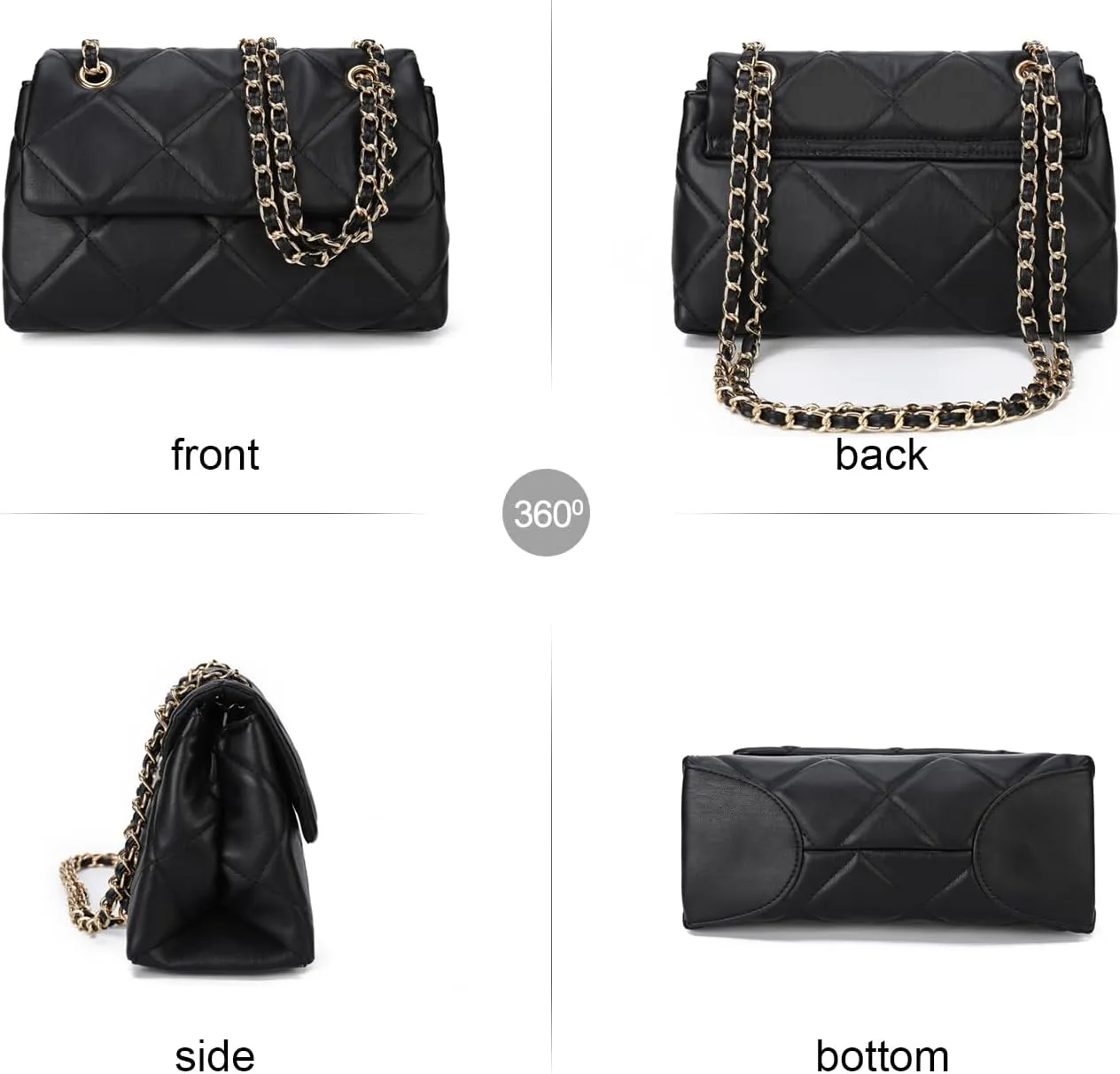 Gladdon Quilted Crossbody Purses for Women Small Ladies Shoulder Bags with Chain Trendy Clutch Purse Cute Designer Bag