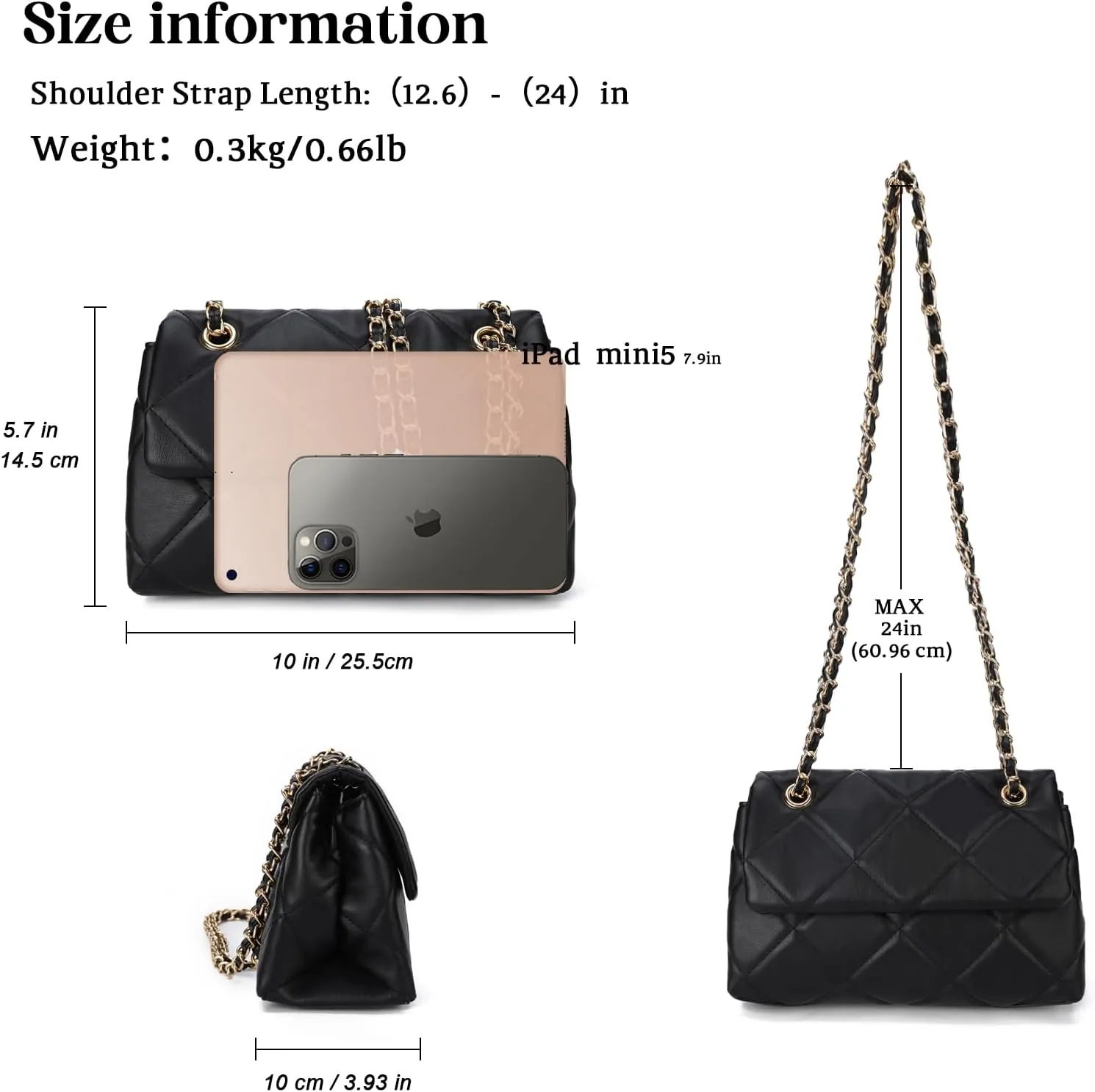 Gladdon Quilted Crossbody Purses for Women Small Ladies Shoulder Bags with Chain Trendy Clutch Purse Cute Designer Bag