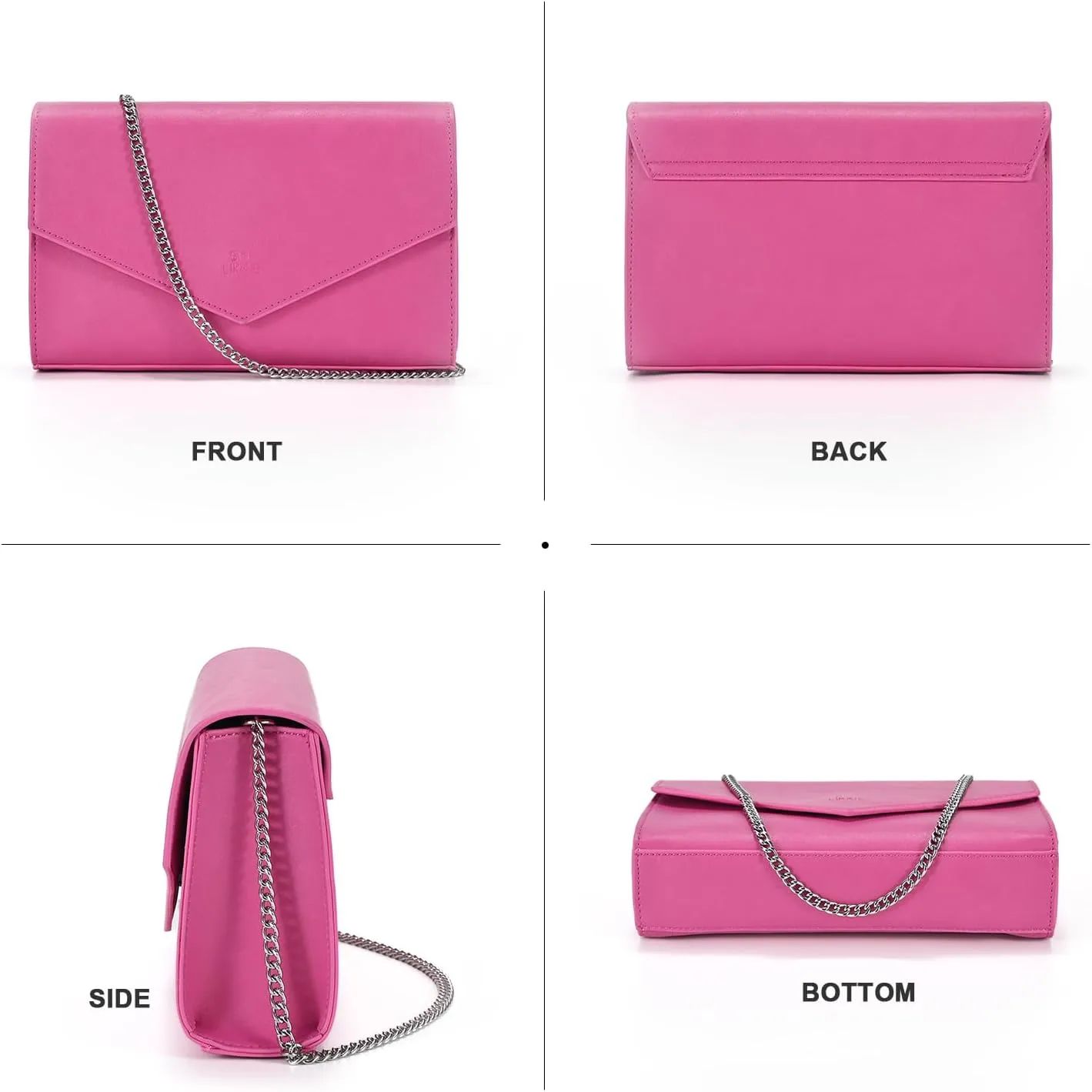 GM LIKKIE Clutch Purse for Women, Evening Envelope Clutch Bag, Crossbody Foldover PU Leather Shoulder Handbag