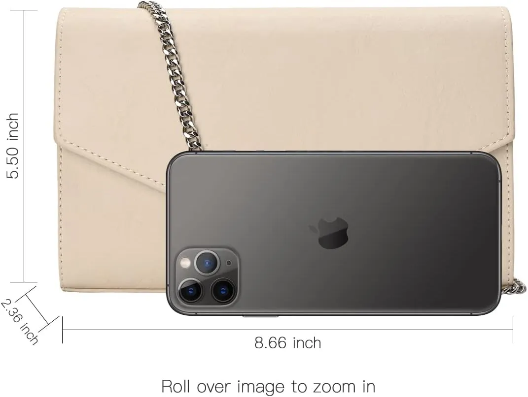 GM LIKKIE Clutch Purse for Women, Evening Envelope Clutch Bag, Crossbody Foldover PU Leather Shoulder Handbag