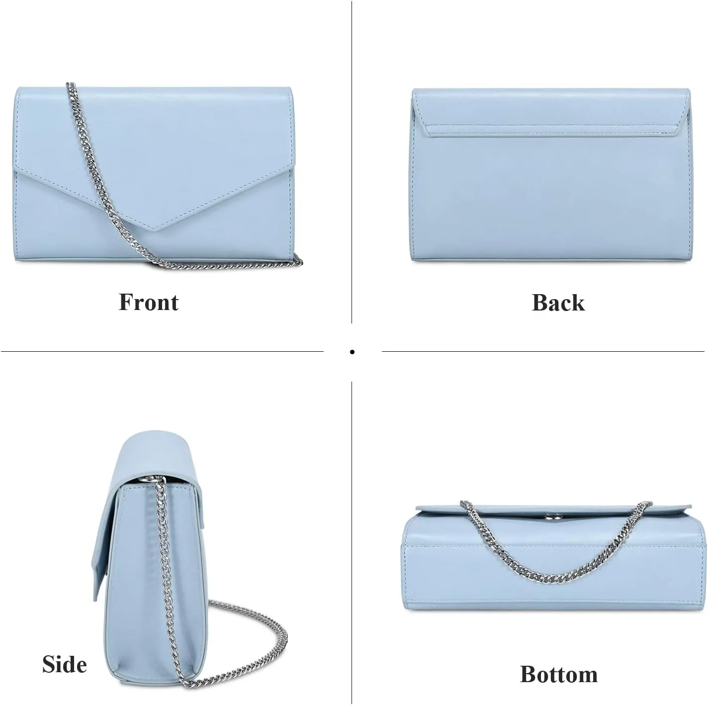 GM LIKKIE Clutch Purse for Women, Evening Envelope Clutch Bag, Crossbody Foldover PU Leather Shoulder Handbag