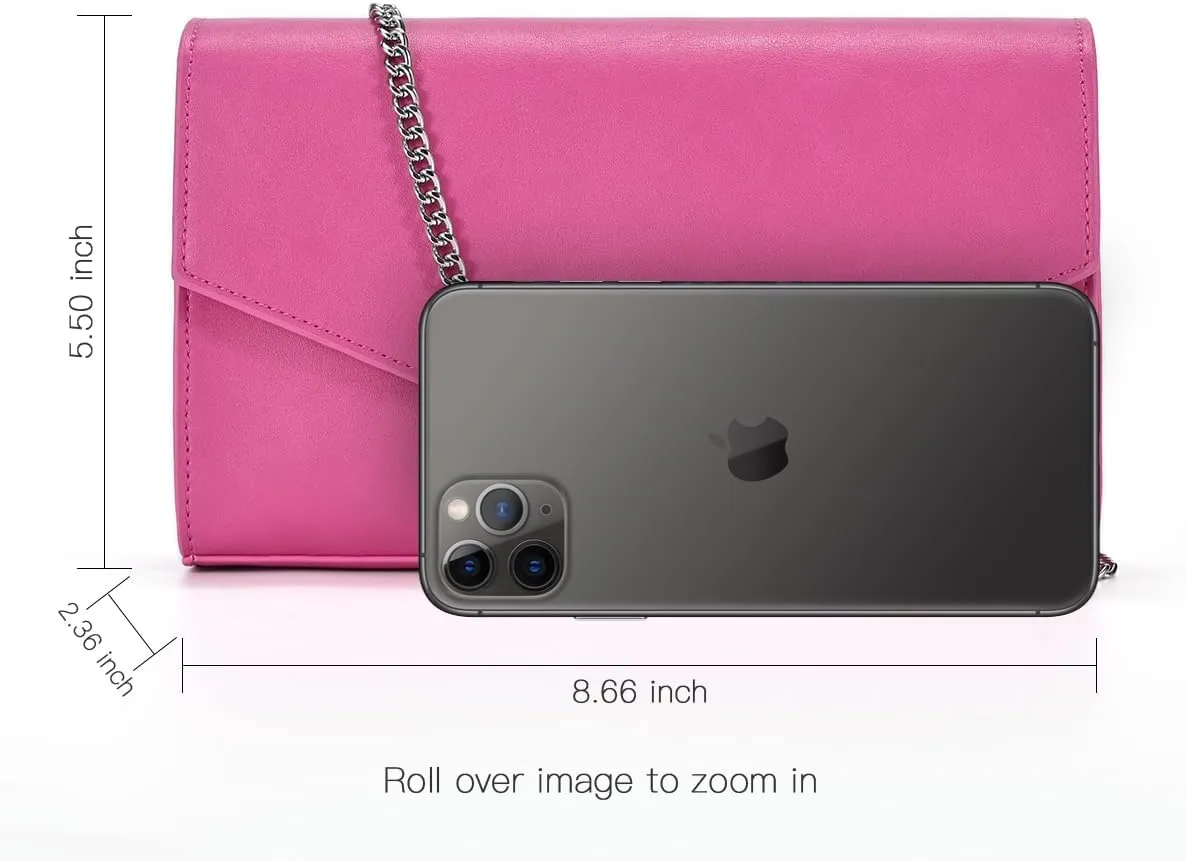 GM LIKKIE Clutch Purse for Women, Evening Envelope Clutch Bag, Crossbody Foldover PU Leather Shoulder Handbag