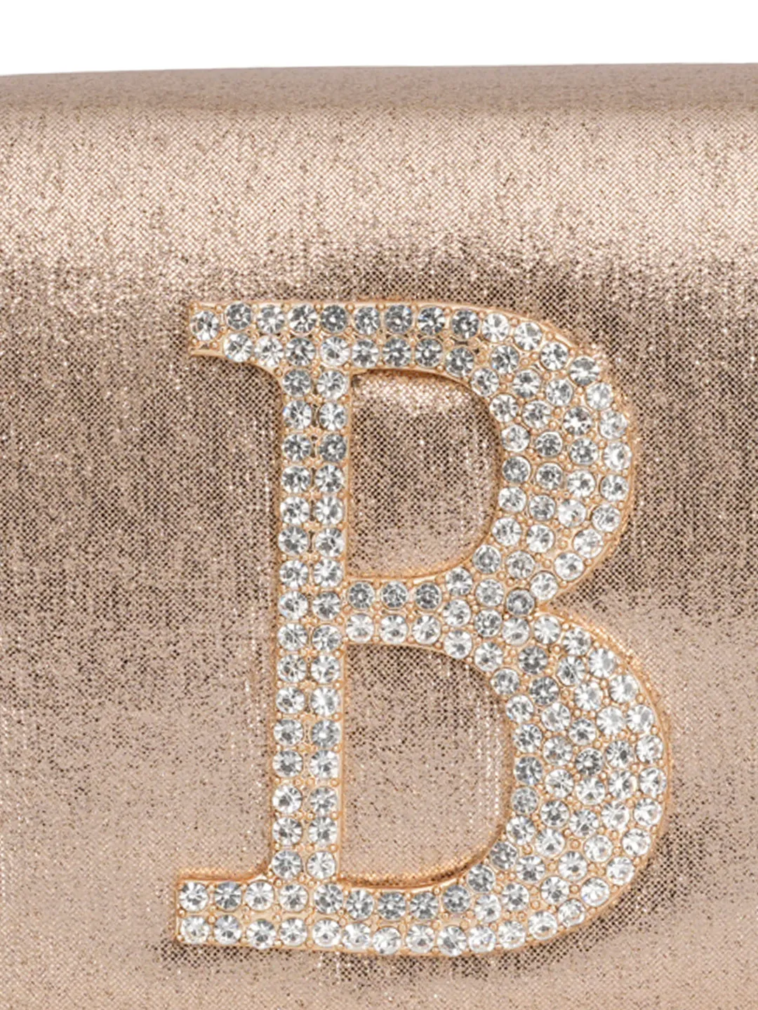 Golden B Alphabhet Intial Embellised Flap Bag