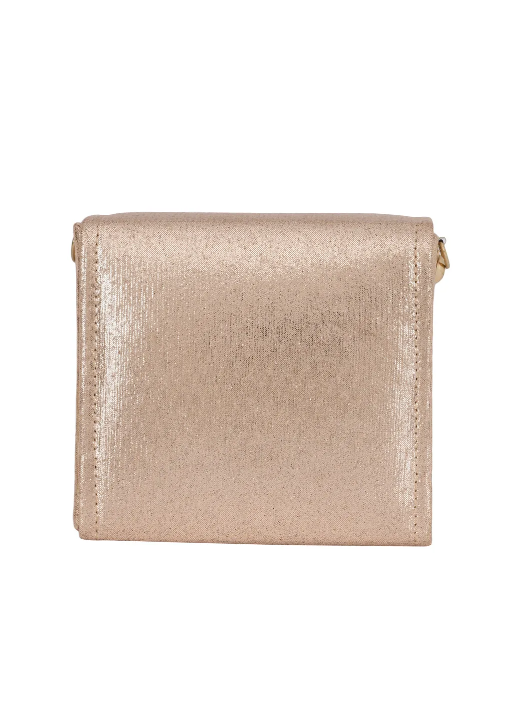 Golden D Alphabhet Intial Embellised Flap Bag