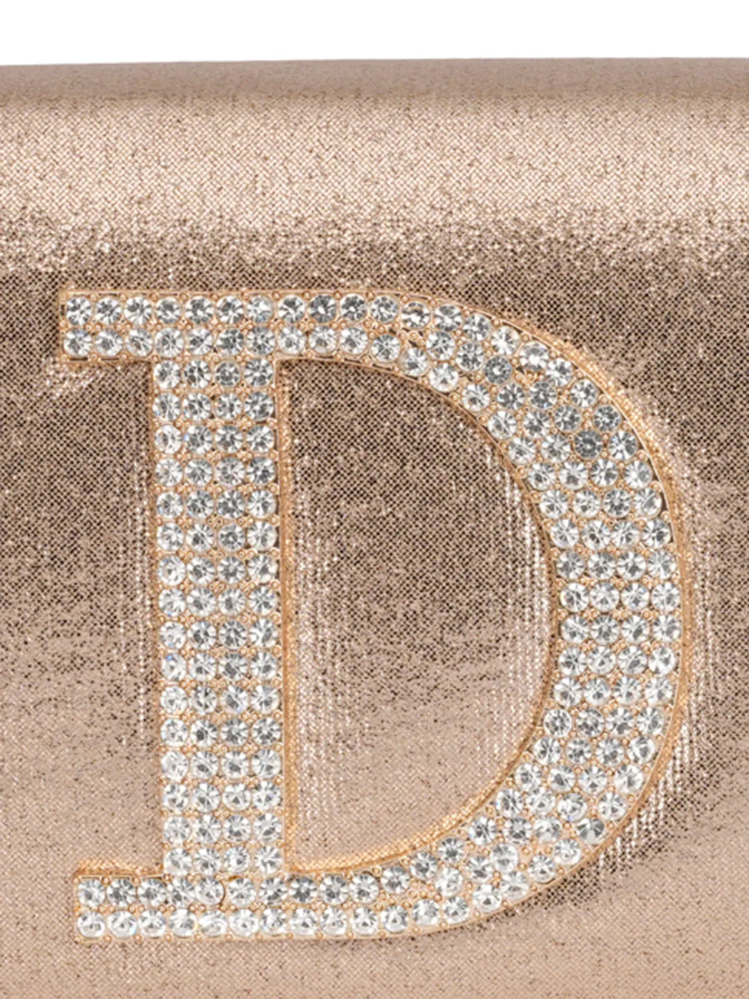 Golden D Alphabhet Intial Embellised Flap Bag