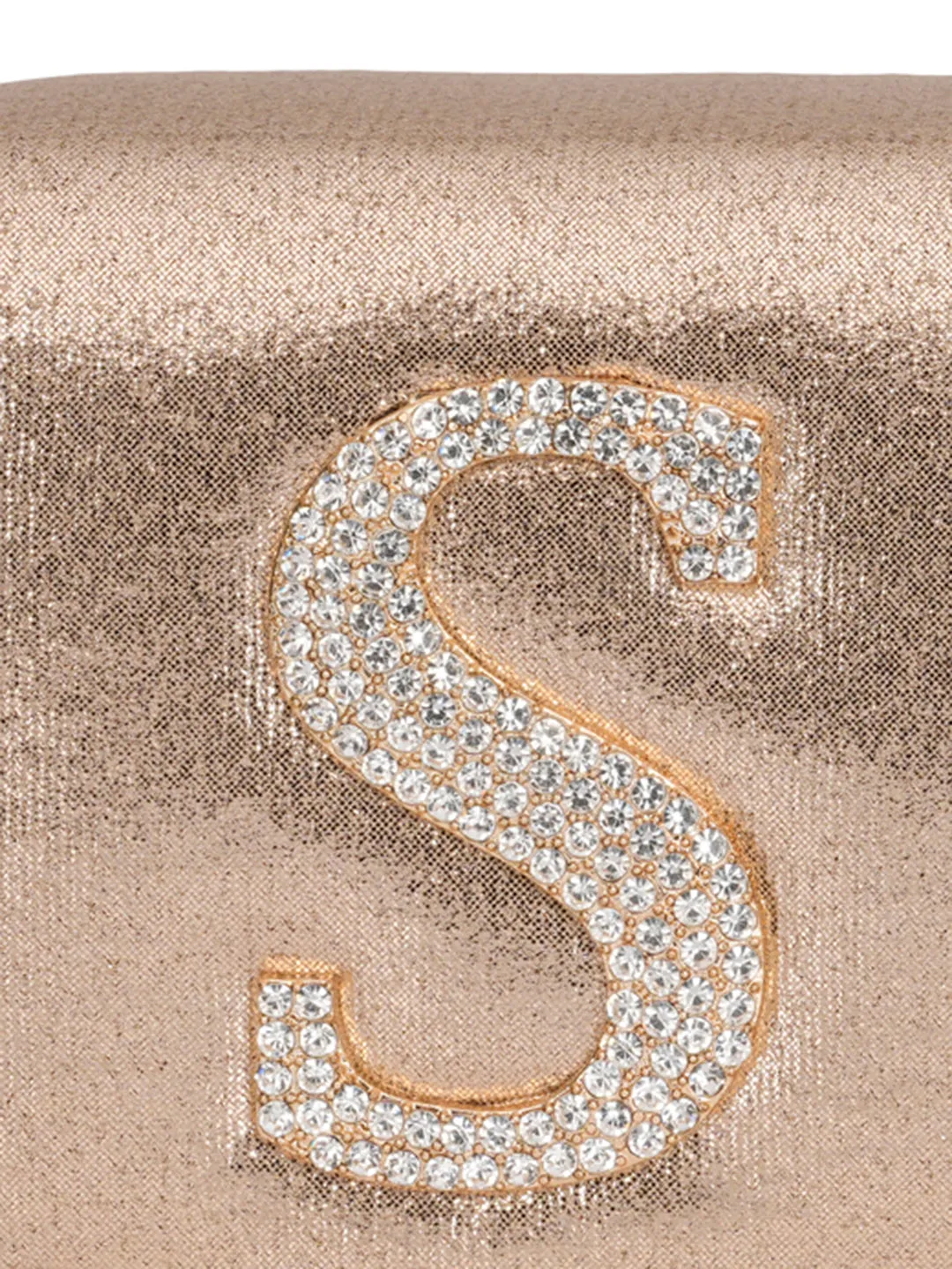 Golden S Alphabhet Intial Embellised Flap Bag