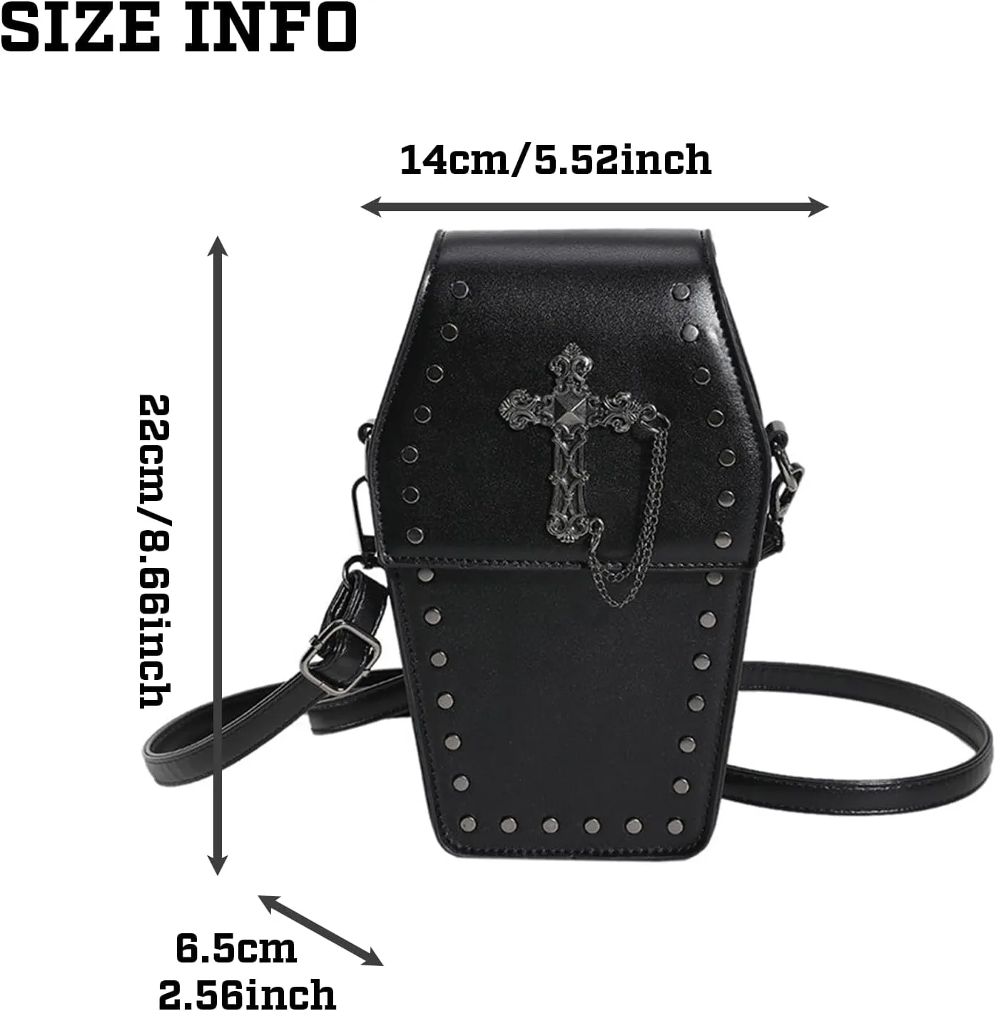 Goth Purse Coffin Halloween Purses Clutch Shoulder Bag Small Crossbody Bag Spooky Horror Cute Wallet