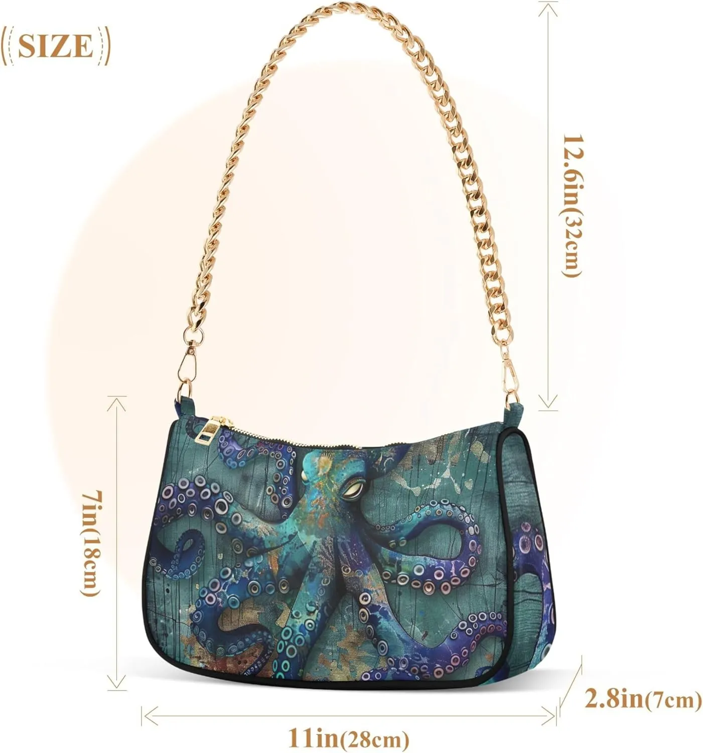 Graffiti Painting Abstract Chain Purse Hobo Clutch Bag Women's Designer Inspire Handbags Shoulder Strap