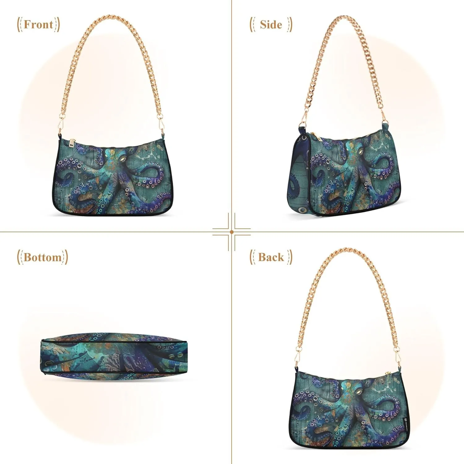 Graffiti Painting Abstract Chain Purse Hobo Clutch Bag Women's Designer Inspire Handbags Shoulder Strap