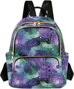 Greenish-purple Irregular Grain 14 Inch teen girls diaper bag backpack Large Capacity for travel&work