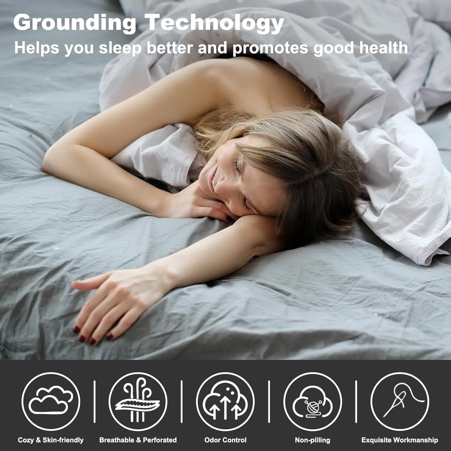 Grounding Mat, Grounding Mat Plus Ground Cord Earth Products Kit for Better Sleep, Reduce Stress Sleeping Sheets Pad (27"x78" Size)