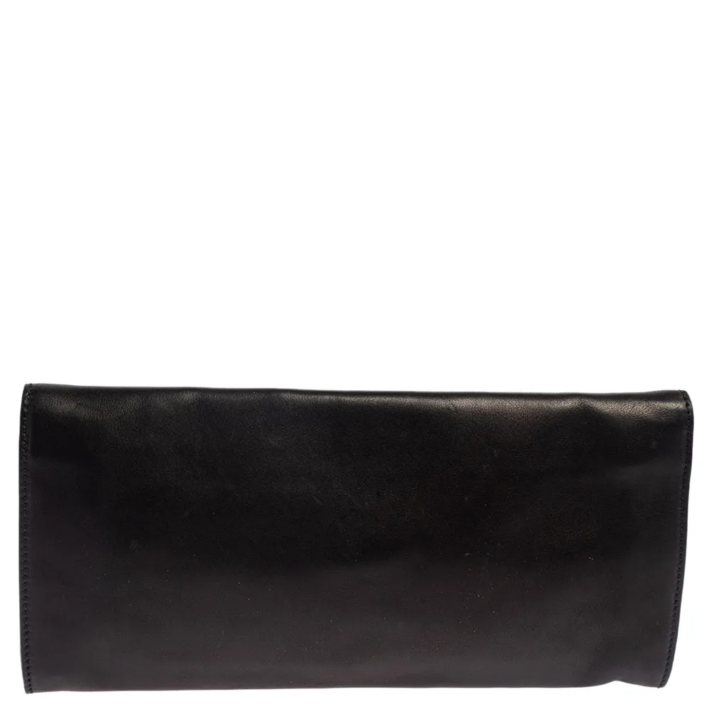 Gucci Black Leather Studded Clutch