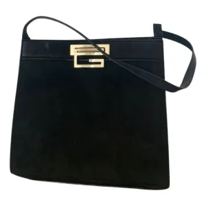 Gucci black suede clutch bag