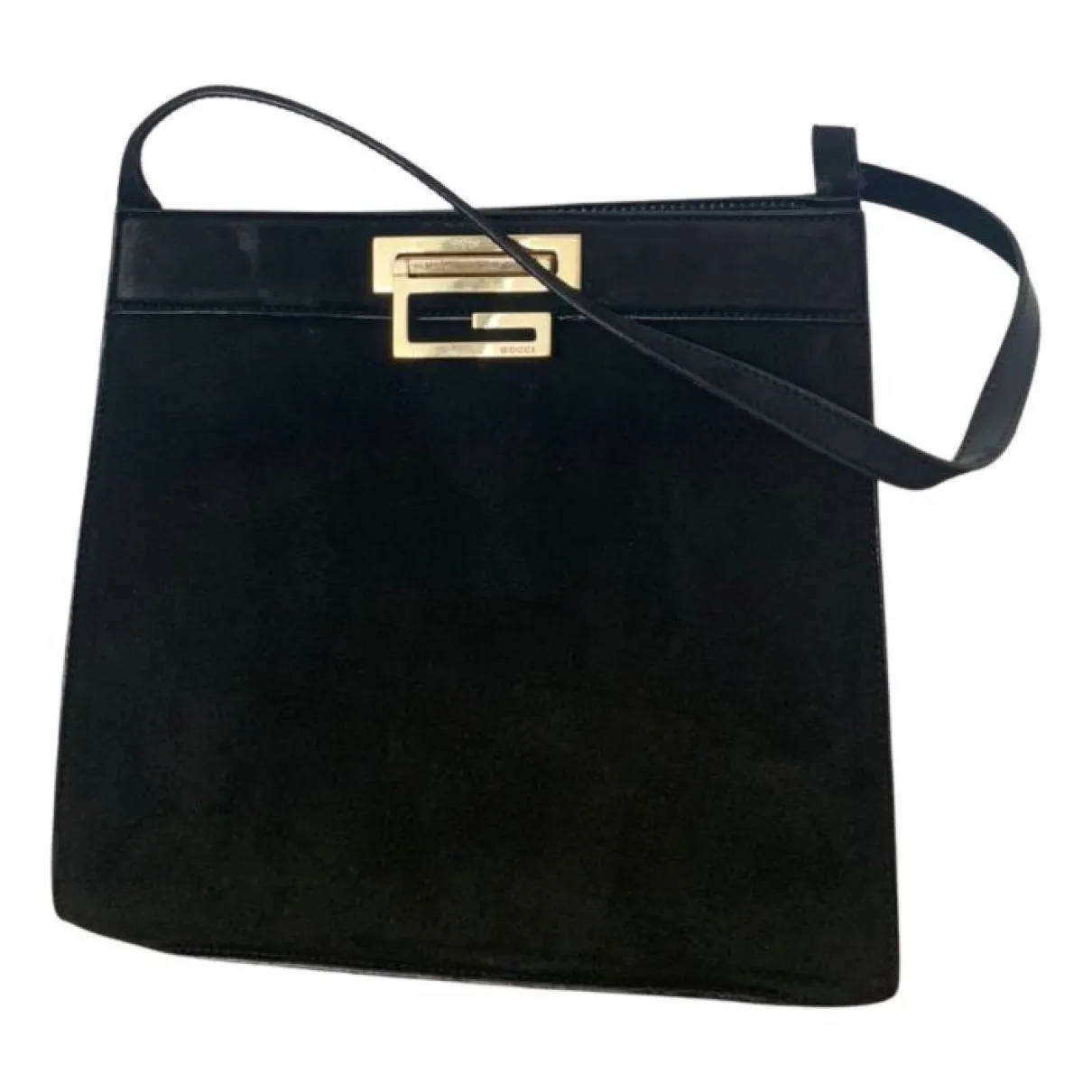 Gucci black suede clutch bag
