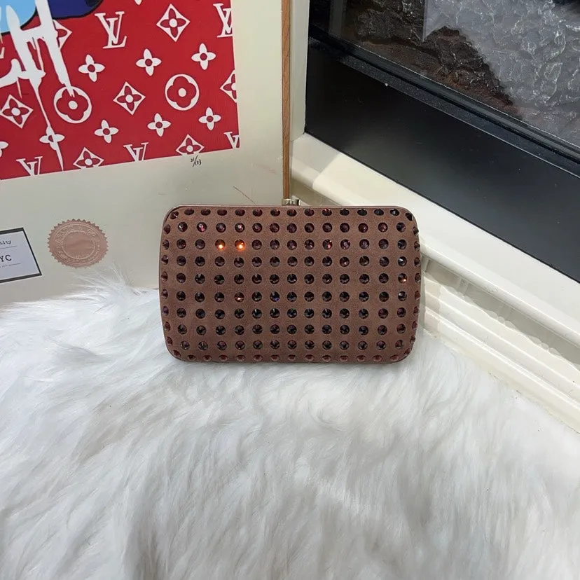 Gucci Brown Studded Clutch Small
