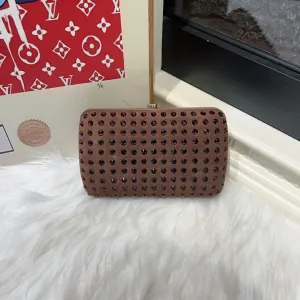 Gucci Brown Studded Clutch Small