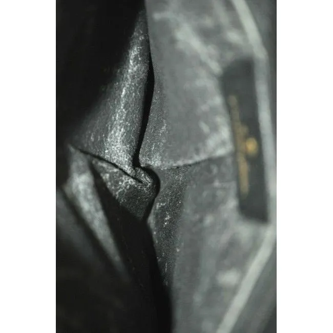 Gucci Clutch Two Way Grey On Black Guccissima Print Coated Canvas And Leather Shoulder Bag