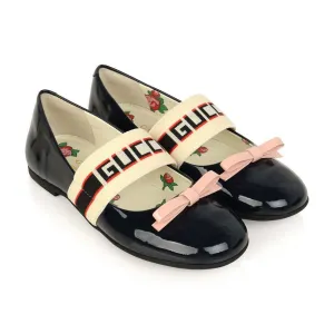 Gucci Girls Patent Leather Ballerina Shoes
