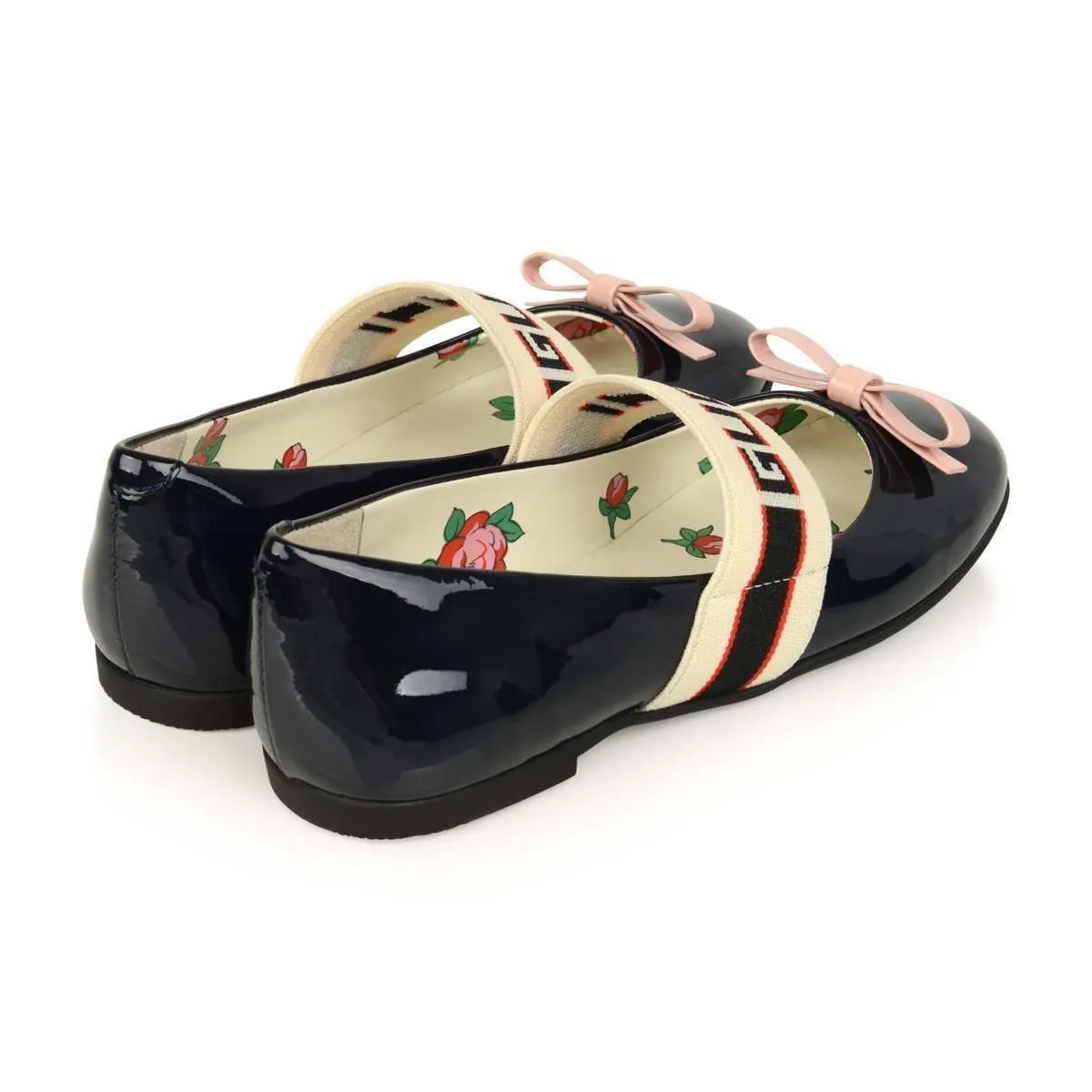 Gucci Girls Patent Leather Ballerina Shoes