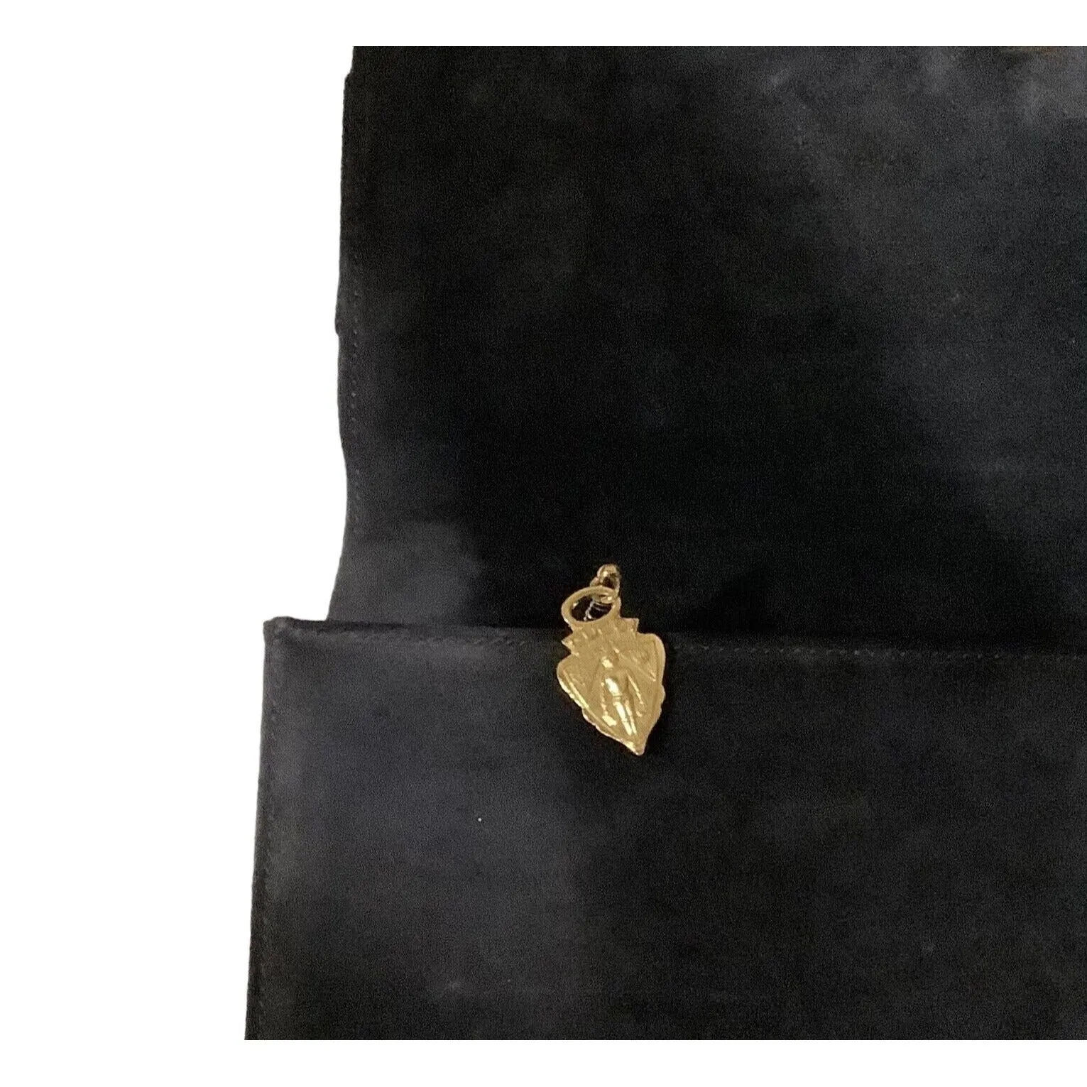 Gucci navy suede clutch w a round buckle accent