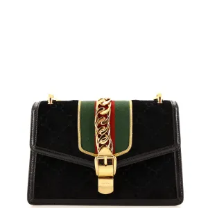 GUCCI Sylvie Shoulder Bag GG Velvet Small