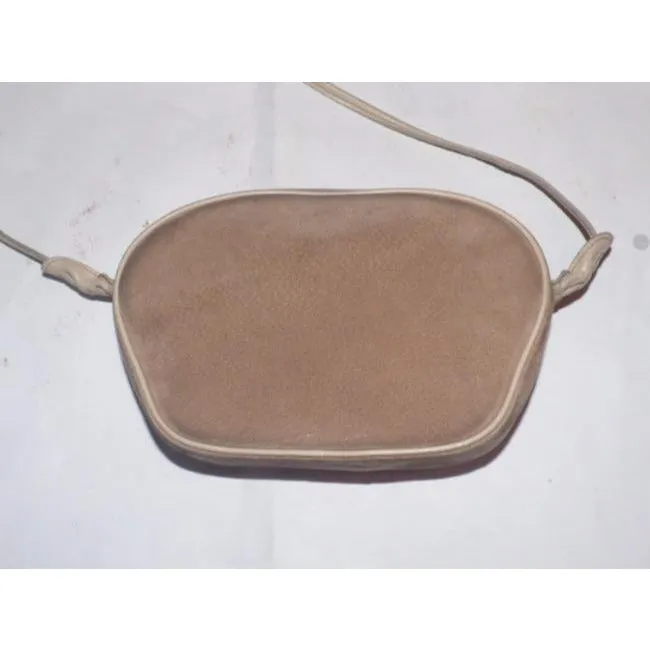 Gucci Vintage Beige Tan Suede And Leather Cross Body Bag