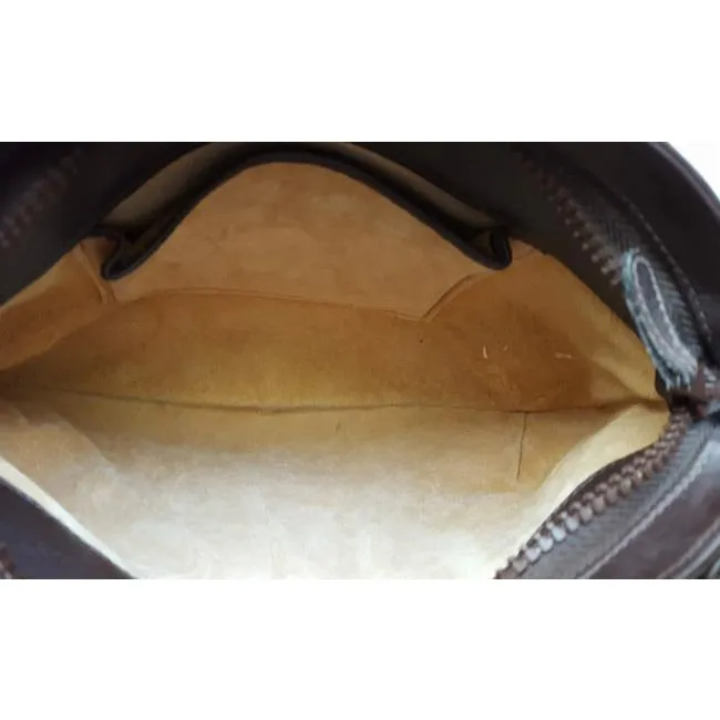 Gucci Vintage Brown Leather And Gg Leather Hobo Bag