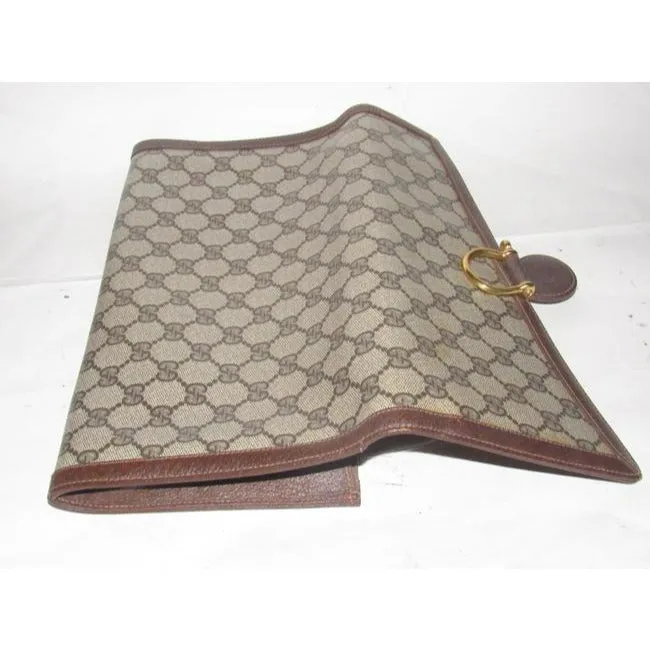 Gucci Vintage Pursesdesigner Purses Large G Logo Print Coated Canvas And Leather In Browns Clutch