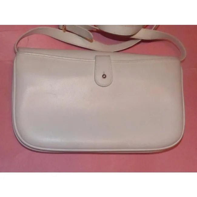Gucci Vintage Two Way White Leather Cross Body Bag