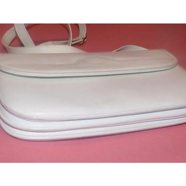 Gucci Vintage Two Way White Leather Cross Body Bag