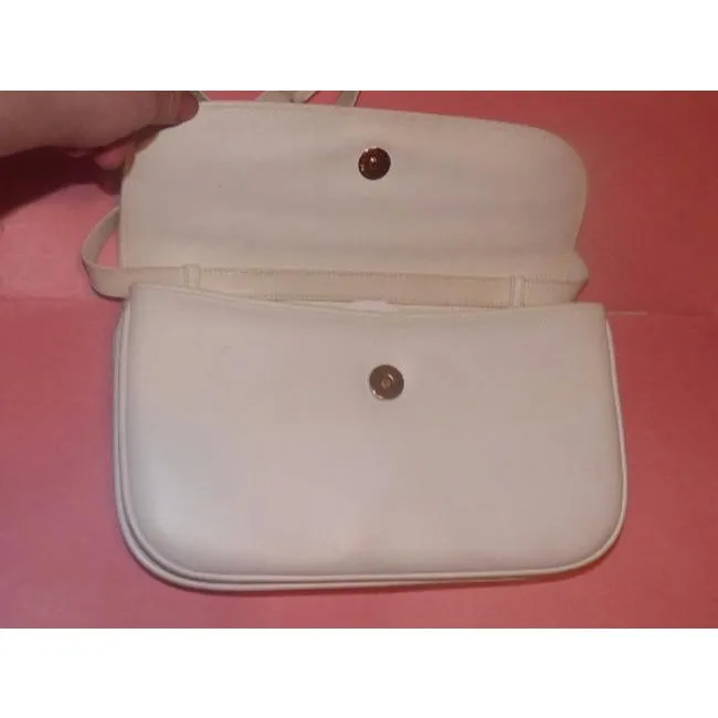Gucci Vintage Two Way White Leather Cross Body Bag